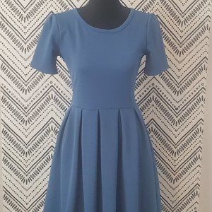 Blue Lularoe mid calf dress with pockets
